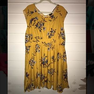 Torrid mustard floral dress